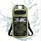 Roll-Top Backpack Dry Bag with Handle for Fishing Boating and Camping Green