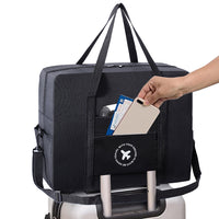 Foldable Travel Bag Large Capacity Sports Shoulder Bag Trip Boarding Bag Black