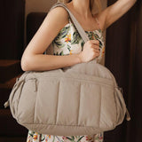 Gym Bag for Women Travel Duffle Bag with Wet Pocket Carry on Weekender Bag Khaki