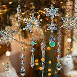 18PCS Hanging Acrylic Snowflake & Icicle Ornaments for Christmas Tree Decor Mixed Color