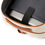 26L Expandable Commuter Backpack Water Resistant Laptop Bag with USB Charging Port Beige