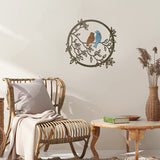 Bird on Tree Branch Metal Silhouette Wall Art Metal Bird Wall Art Decor Colorful