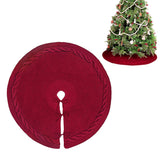 Knitted Christmas Tree Skirt Wine Red Xmas Tree Skirt Knitting Christmas Tree Decorations