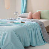 Reversible Cooling Blanket Lightweight Cool Blanket for Summer Blue