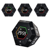 Visual Flip Timer Adjustable Sound Alert Countdown Machine for Office Study Work Black