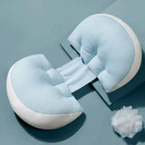 Portable W Shaped Pregnancy Pillow Maternity Support for Side Sleepers Blue
