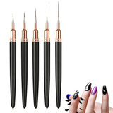 5PCS Nail Art Liner Brushes Set for Thin Lines & Fine Details Black