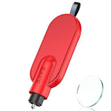 2-in-1 Car Emergency Escape Tool with Glass Breaker and Belt Cutter Red