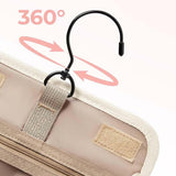 Travel Makeup Bag with Hanging Hook Large-Capacity Cosmetic Organizer Beige