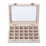 Velvet Jewelry Organizer Case for Rings Earrings Beige