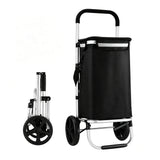Foldable Shopping Cart Trolley Aluminium Waterproof Grocery Storage Bag Black