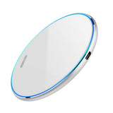 Fast Wireless Charger Pad with Mirror Surface for Smartphones White