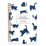2027 to 2030 A5 Spiral Four Year Planner Notebook Monthly Goals Style 2