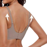 Women Bras No Underwire Scalloped Push Up Soft Tshirt Bra Gray