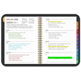 2026 Weekly and Monthly Planner Calendar Notebook with Stickers Black
