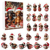 Christmas Countdown Advent Calendar – Dog Holiday Collectible Hanging Ornament Style 3