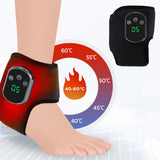 Electric Heated Ankle Wrap with Vibration Modes Rechargeable Warm Compress Support Black
