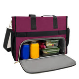 Insulated Lunch Tote Bag with Compartment, Perfect for Travel and Leisure Wine Red