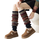 1 Pair Winter Multicoloured Socks Women Leg Warmer Gifts Black