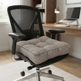 PP Cotton Padded Seat Cushion Thickened Rolled Edge for Chairs Grey