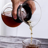 600ml Pour Over Coffee Maker High-Heat Borosilicate Glass with Reusable Stainless Steel Filte