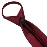 Pre-Tied Zip Necktie 8cm for Men Wedding Business Formal Red