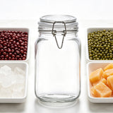 1500ml Clear Glass Airtight Storage Jar with Clamp Lid and Silicone Seal