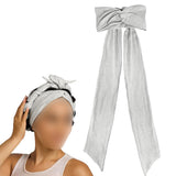 Heatless Curling Headband Bow Shaped with Flexible Styling Wires Light Gray