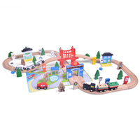 Wooden Train Set with Tracks – Expandable and Changeable for Girls and Boys 6 Years Old Style 2