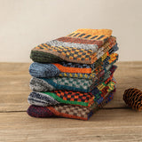 5 Pairs of Vintage Winter Socks Unisex Crew Socks Style 2