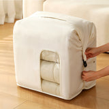 2 Piece Hand Compression Quilt Storage Bags with Valve and Clear Window Beige