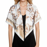 90cm Head Scarf for Women Scarf Printed Satin Square Scarf Bandanas for Women Style 2
