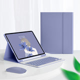 Wireless Bluetooth Keyboard with Keyboard Case and Mouse Compatible with iPad 11 (A16) 2025 And 10th 10.9(2022) Purple