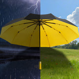 Automatic Umbrella Auto Open Close Compact Folding Anti Rain Windproof Yellow