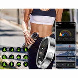 Smart Ring with Charging Case Ultra Lightweight Stainless Steel Fitness Activity Tracker Silver