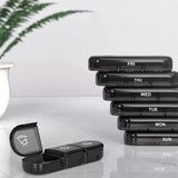 Weekly Pill Box Organizer 7-Day Tablet Storage Dispenser with Large Side Openings Style 2
