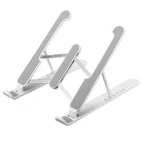Foldable Aluminum Laptop Stand with Adjustable Height for Desk Use White