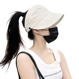 2PCS Wide Brim Quick Dry Foldable Sun Hat with Ponytail Opening and Hook