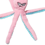 Interactive Plush Dog Toy with Squeaker and Crinkle Tentacles for Medium & Large Dogs Pink