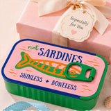 Sardine Shape Jewelry Box Small for Necklace and Earring Storage Green