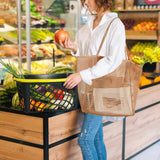 Beach Mesh Tote Bag Womens Shoulder Handbag Grocery Bag Brown