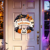 2 PCS Engineered Wood Halloween Ghost Pumpkin Hanging Door Signs Style 2