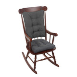 2Pcs Set Non-Slip Rocking Chair Cushion Set with Seat and Back Cushion Dark Gray