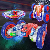 2.4GHz RC Spider Stunt Car 4WD Rotating Spray Off-Road Car Toy with Light