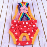 Cute Female Dog Harness Sanitary Pants – Reusable Pet Menstrual Diaper Red