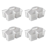 4 PCS Portable Shower Caddy with Handle for Bathroom Kitchen White