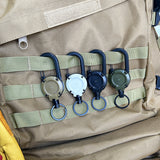 4 Pack Retractable Keychain Carabiner Automatic Badge Reel with 60cm Steel Cable for Keys Flashlights Small Tools