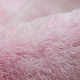 Round Plush Area Rug Soft Fluffy Floor Mat with Dotted Backing for Bedroom Living Room Sofa Area Home Decor Pink