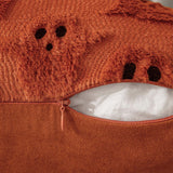 Halloween Ghost Decorative Pillow Cover Cute with Zipper for Home Office Orange