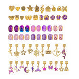 66 Pcs Kids DIY Bracelet Charm Making Kit Jewelry Making Supplies Purple